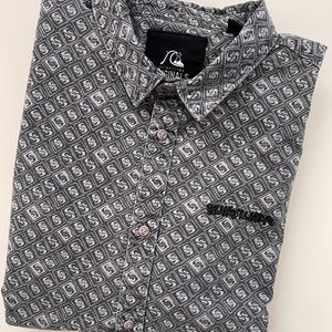 Quiksilver Logo Patterned Short Sleeve Shirt - L